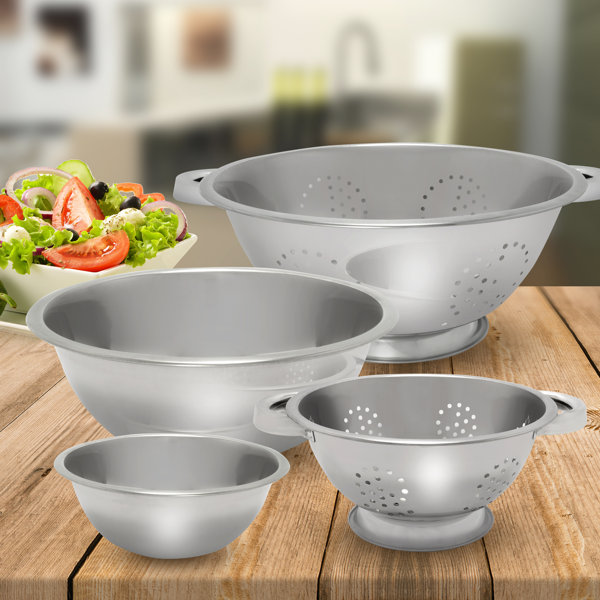 Cook Pro 4 Piece Stainless Steel Colander Set & Reviews Wayfair